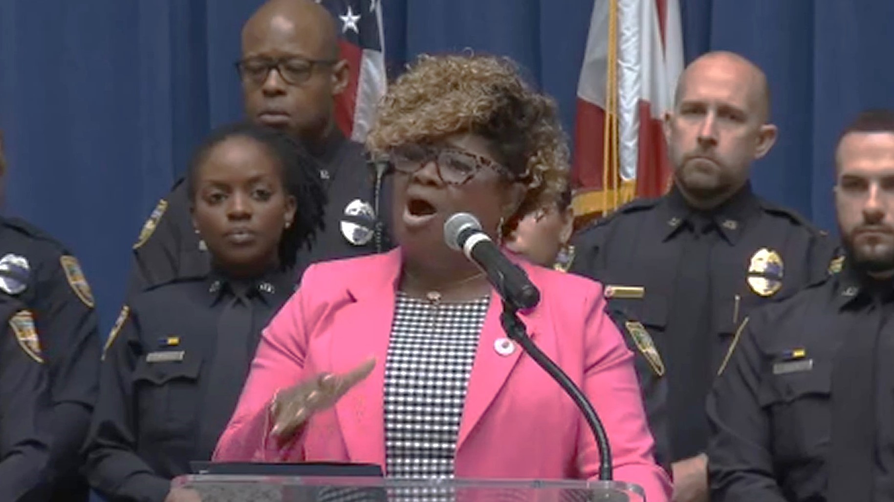 Rose DeVoe speaks at Monday's Victims’ Rights Week kickoff at City Hall, remembering the unsolved murder of her son, Gabriel John DeVoe, in 2022. | News4Jax