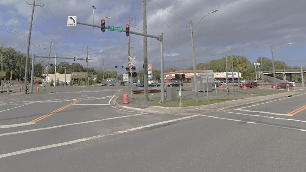 This is the intersection where Roosevelt Boulevard, McDuff Avenue South and Post Street cross CSX railroad tracks. | Google