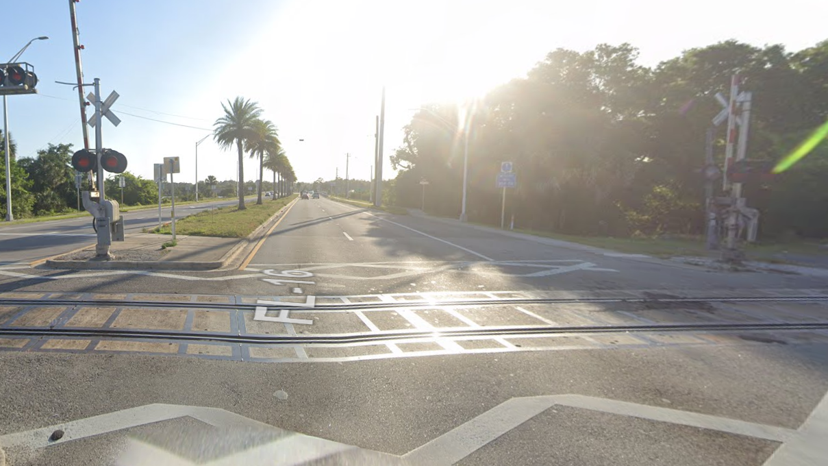 This is the crossing where Florida East Coast Railway will make safety improvements. | Google