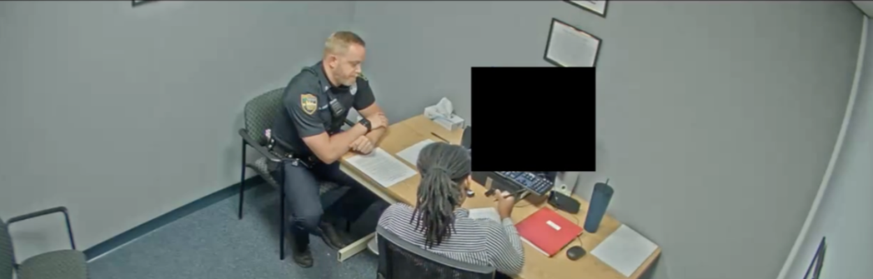 Internal affairs investigators interviewed Officer Nicholas Hackley after he stripped-searched a man on a public street. | Screenshot from Jacksonville Sheriff's Office
