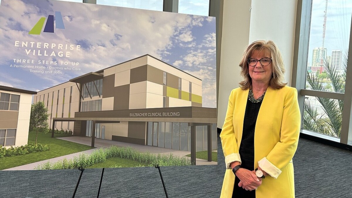Cindy Funkhouser, president and CEO of Sulzbacher, is shown Wednesday, May 15, 2924, at a meeting with Downtown and community stakeholders on the future of Sulzbacher. | David Cumpler, Jacksonville Daily Record
