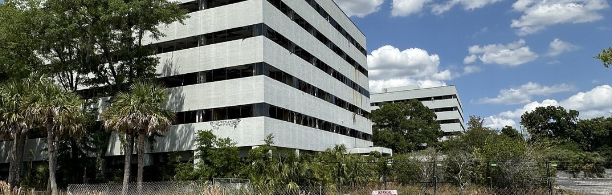 The former Offshore Power Systems buildings are part of a 16.2-acre site along the south side of the Arlington Expressway that a developer wants to convert into apartments. | Karen Brune Mathis, Jacksonville Daily Record