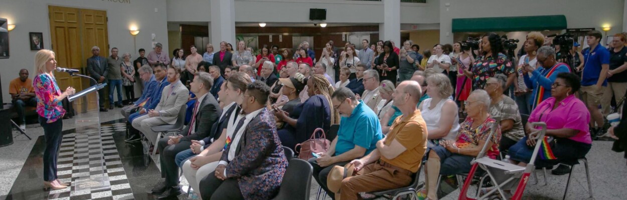 Mayor Donna Deegan announces the LGBTQ+ Advisory Board during a Pride Month event June 28, 2024, at City Hall. | city of Jacksonville