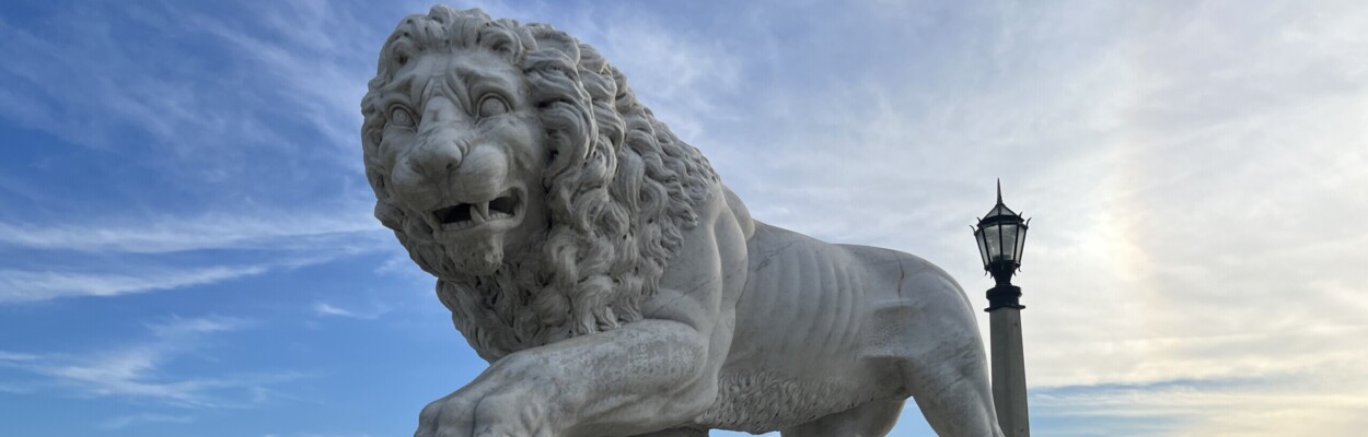 Lion statues guard St. Augustine's iconic Bridge of Lions. | Noah Hertz, Jacksonville Today