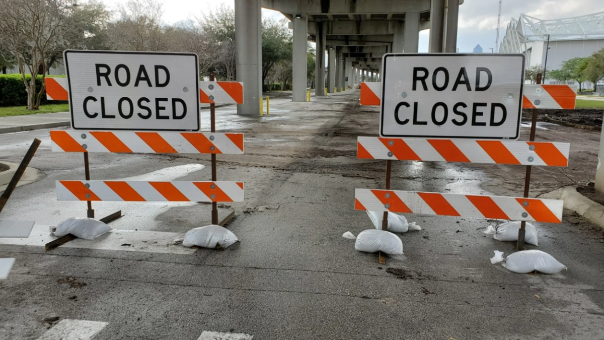 Traffic is detoured at A. Philip Randolph Boulevard and East Bay Street. | Bill Bortzfield, Jacksonville Today