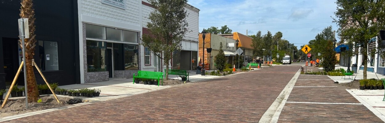 The redesign of Walnut Street in downtown Green Cove Springs shows brick paving and other improvements from Palmetto to Orange Avenue. | City of Green Cove Springs