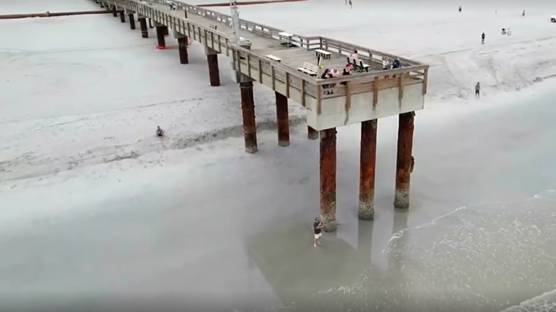 Featured image for “Water is returning under the St. Augustine Beach pier”