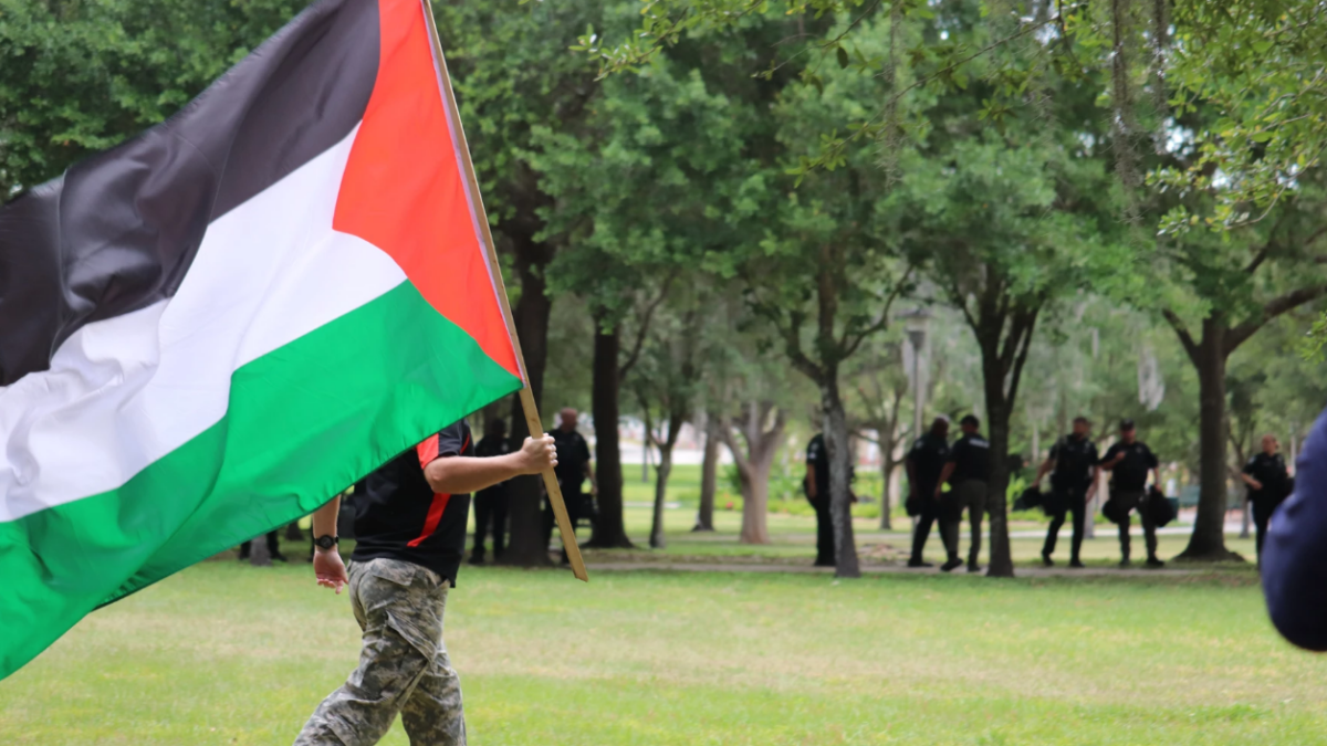 Ten people were arrested April 30, 2024, after law enforcement used tear gas to disperse pro-Palestinian protesters at the University of South Florida in Tampa. | Ari Herrera, WUSF