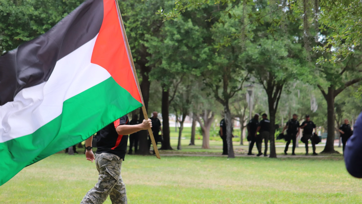 Ten people were arrested April 30, 2024, after law enforcement used tear gas to disperse pro-Palestinian protesters at the University of South Florida in Tampa. | Ari Herrera, WUSF