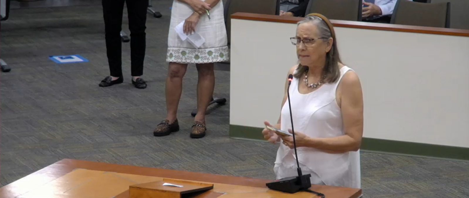 St. Johns County political activist Nicole Crosby speaks at a recent St. Johns County Commission meeting. | Screenshot from St. Johns County livestream.