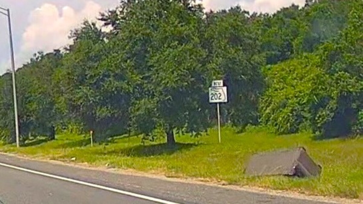 Someone discarded a sofa along Butler Boulevard in Jacksonville. | Florida Department of Transportation