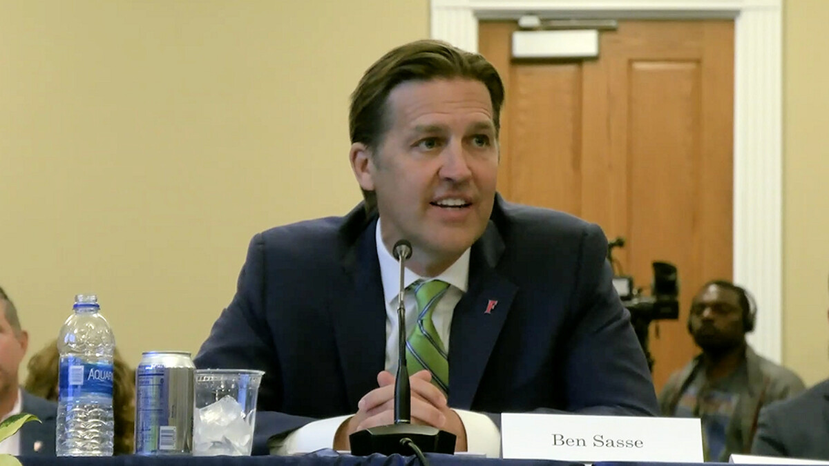 Sen. Ben Sasse responds to questions by the University of Florida Board of Trustees in Gainesville on Nov. 1, 2022, as trustees decided whether to select Sasse as the school's next president. | Fresh Take Florida