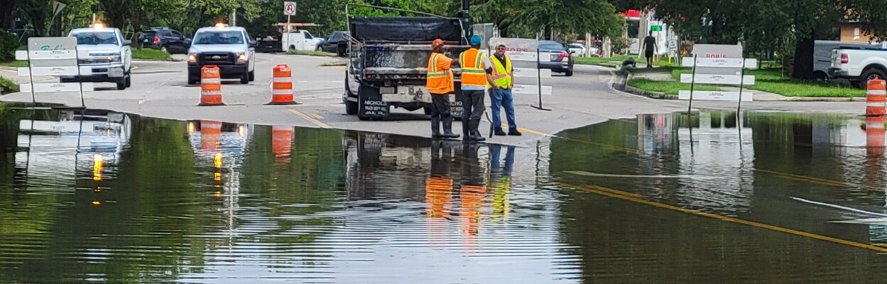 City crews work to clear storm drains after flooding on Old St. Augustine Road at San Jose Boulevard on Friday morning, Sept. 6, 2024. | Dan Scanlan, Jacksonville Today