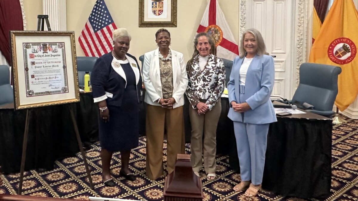 From left are St. Augustine City Commissioner Cynthia Garris, the Rev. Laverne March, City Commissioner Barbara Blonder and Mayor Nancy Sikes-Kline. | City of St. Augustine