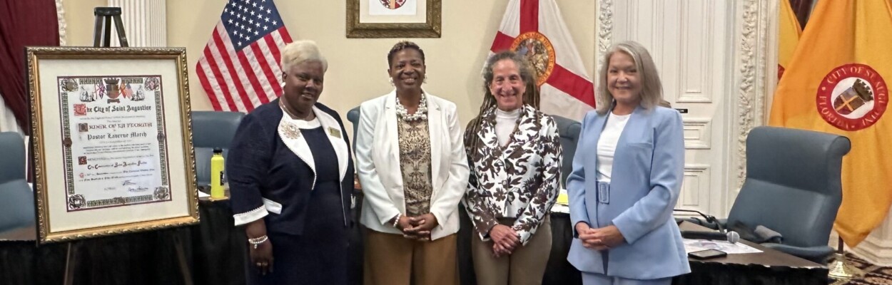 From left are St. Augustine City Commissioner Cynthia Garris, the Rev. Laverne March, City Commissioner Barbara Blonder and Mayor Nancy Sikes-Kline. | City of St. Augustine