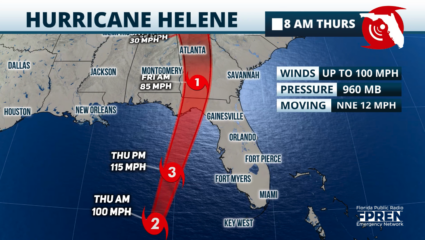 Featured image for “Helene strengthens to 100 mph; wind and flooding likely in Jacksonville”