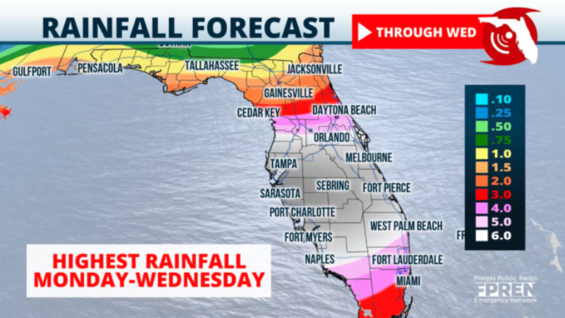 Featured image for “Heavy tropical rain moving into Florida starting this weekend”