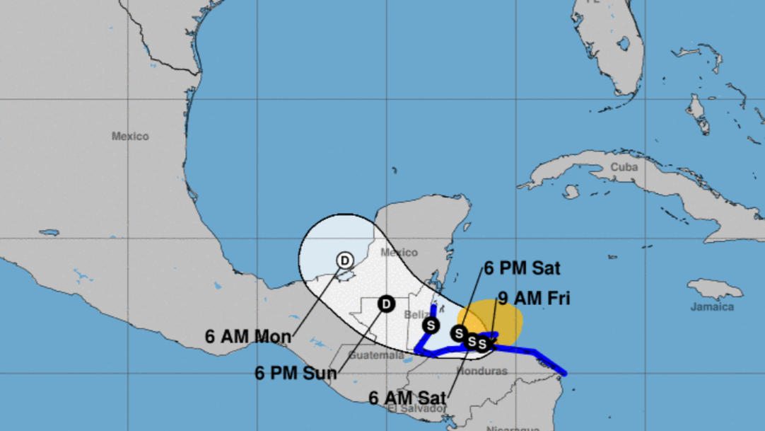 Tropical Storm Sara map