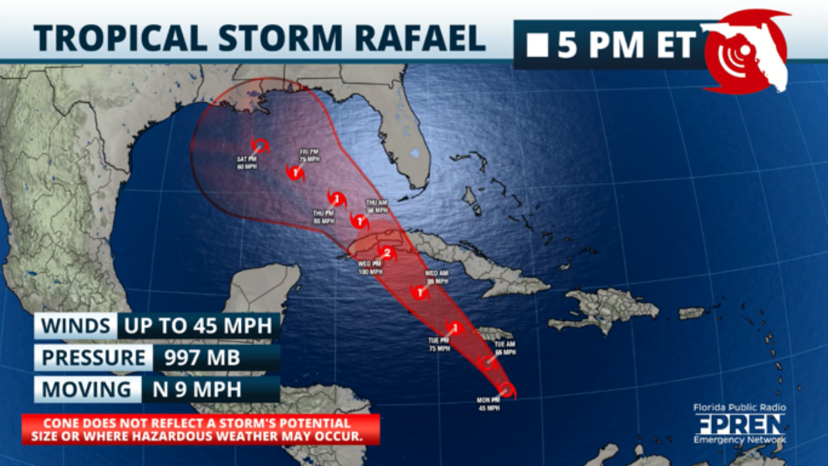 Tropical storm map