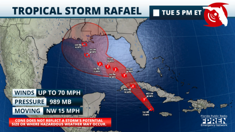 Featured image for “Rafael strengthens quickly; here’s what Florida can expect”