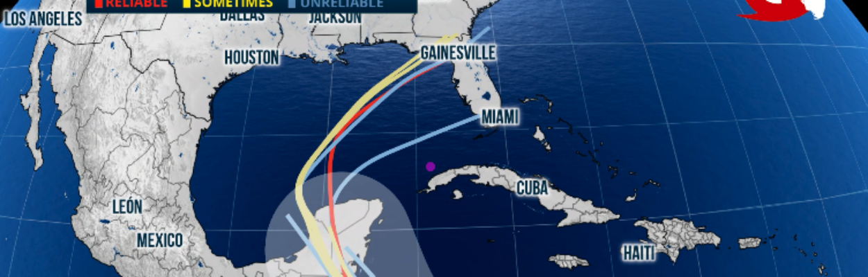 Tropical Storm Sara's paths