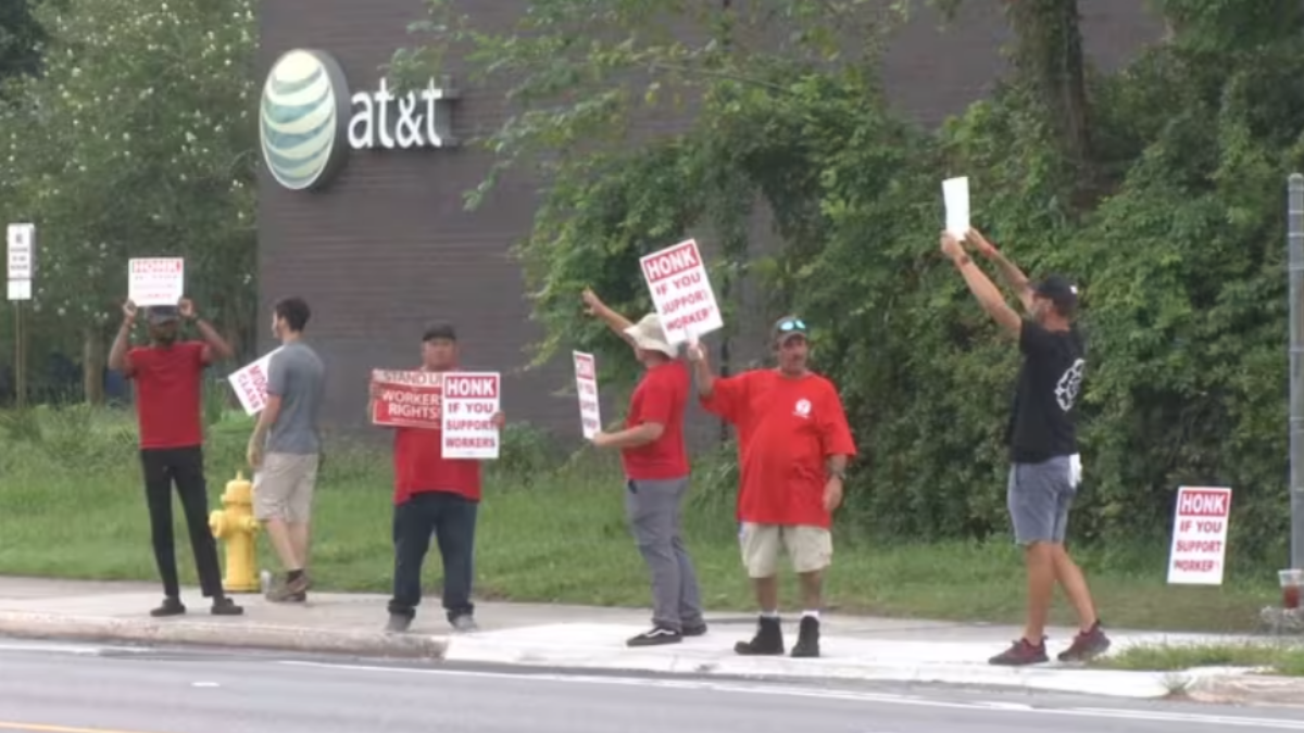 AT&T workers on picket line