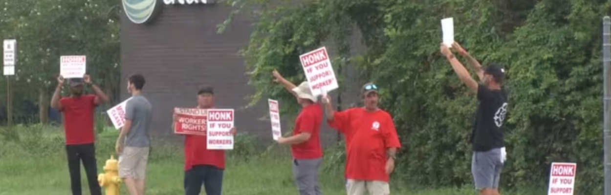 AT&T workers on picket line