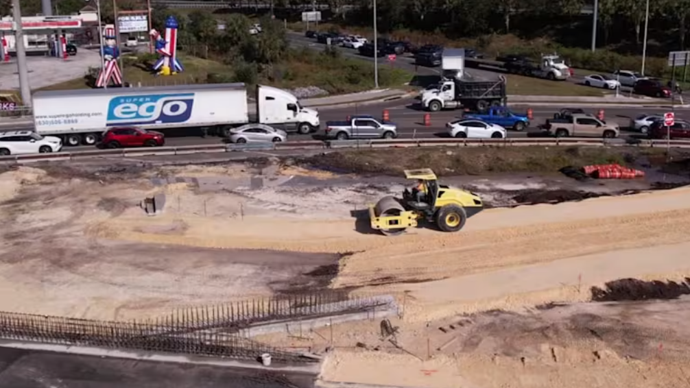 Traffic and road construction in St. Johns County.