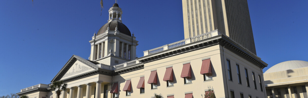 The Capitol in Tallahassee. News laws are taking effect in Florida.