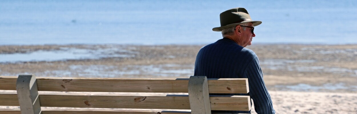 Man sitting on Gulf.