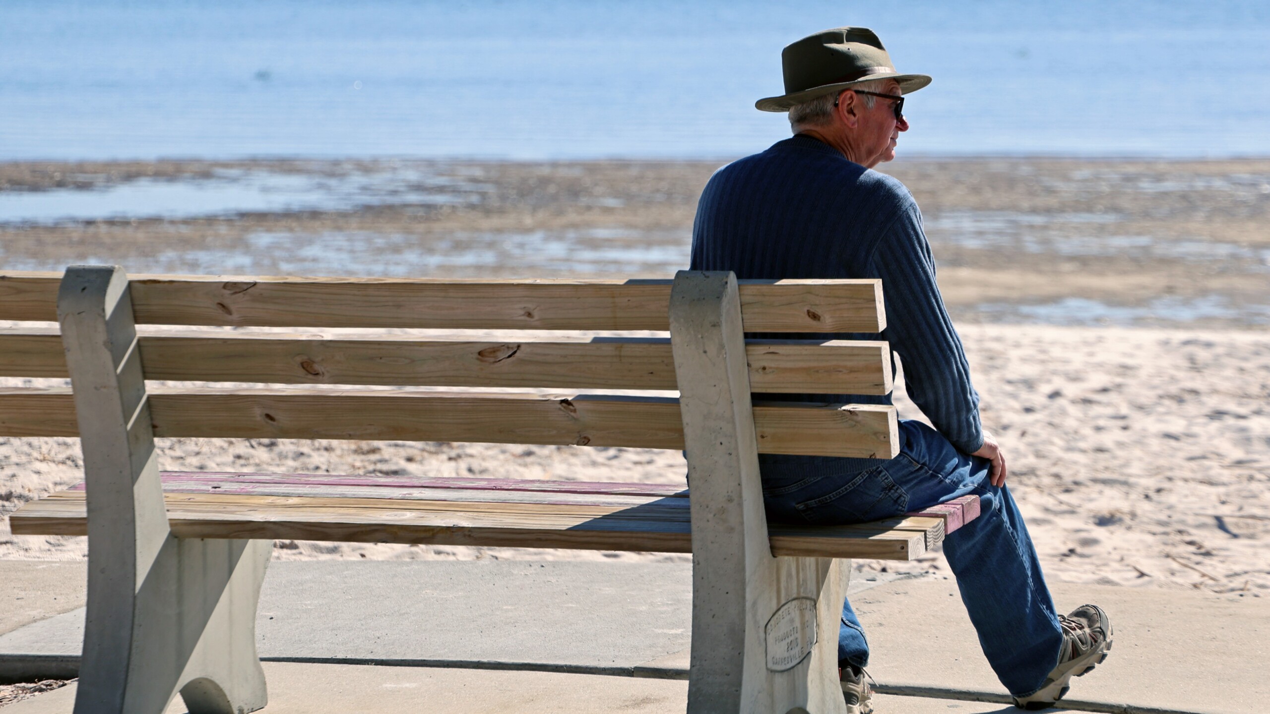 Man sitting on Gulf.