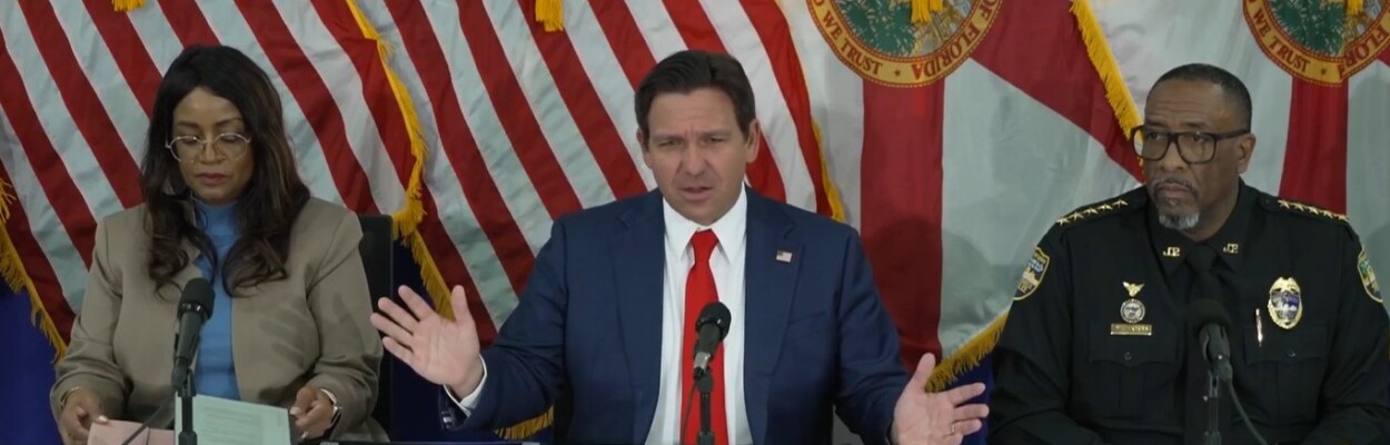 Gov. Ron DeSantis discussing illegal immigration.