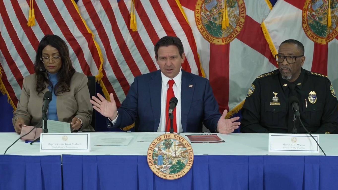 Gov. Ron DeSantis discussing illegal immigration.