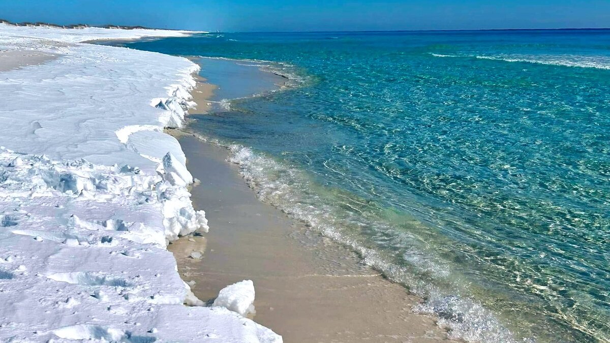 Frosty beach