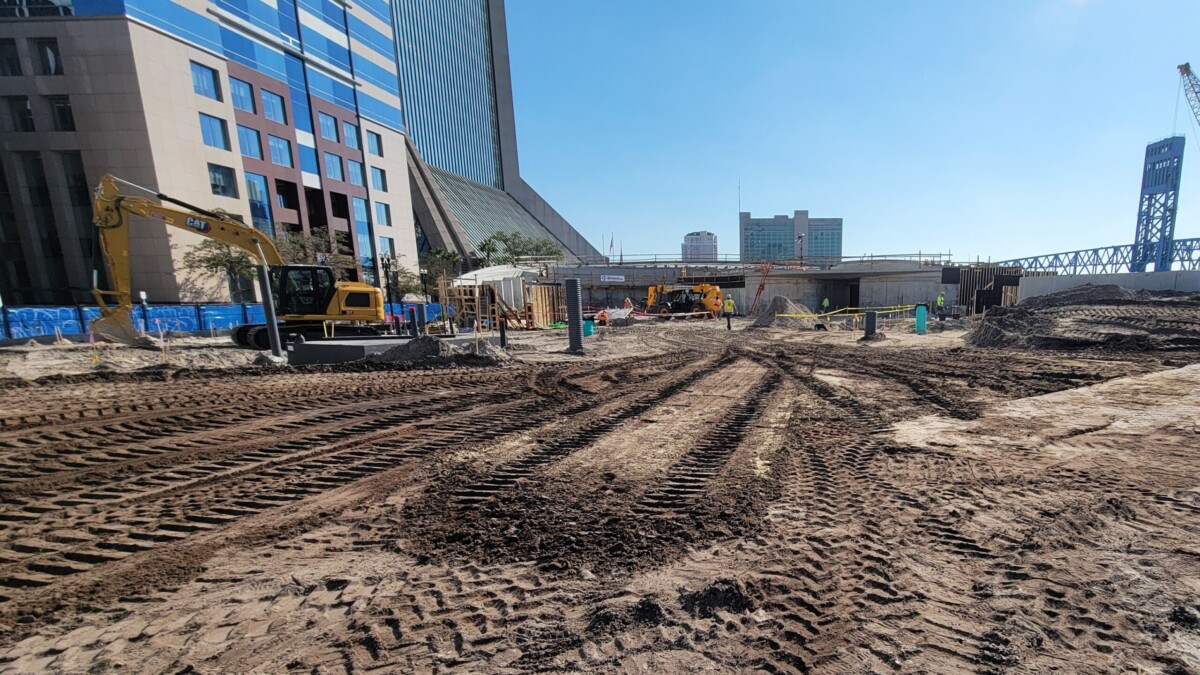 Construction at Riverfront Plaza in Downtown Jacksonville