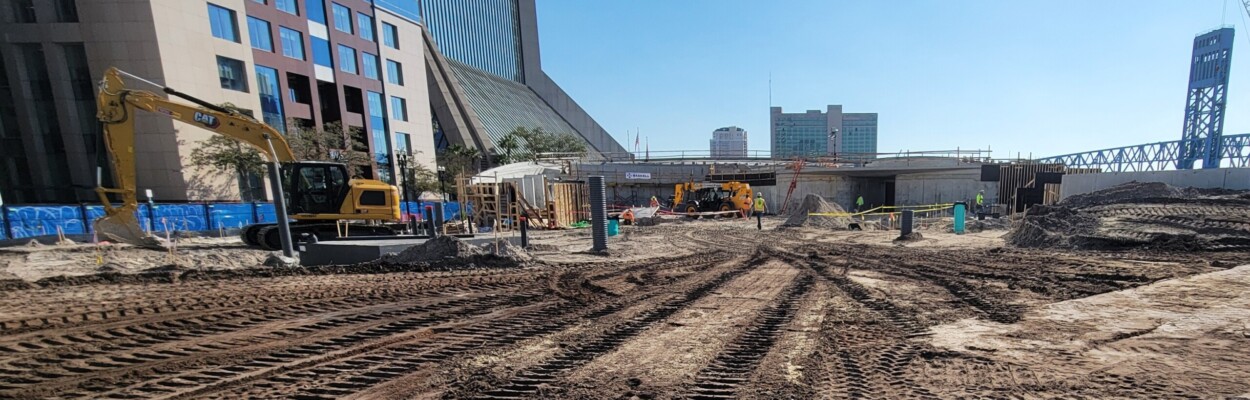 Construction at Riverfront Plaza in Downtown Jacksonville