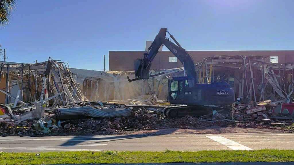 Demolition of collapsed building