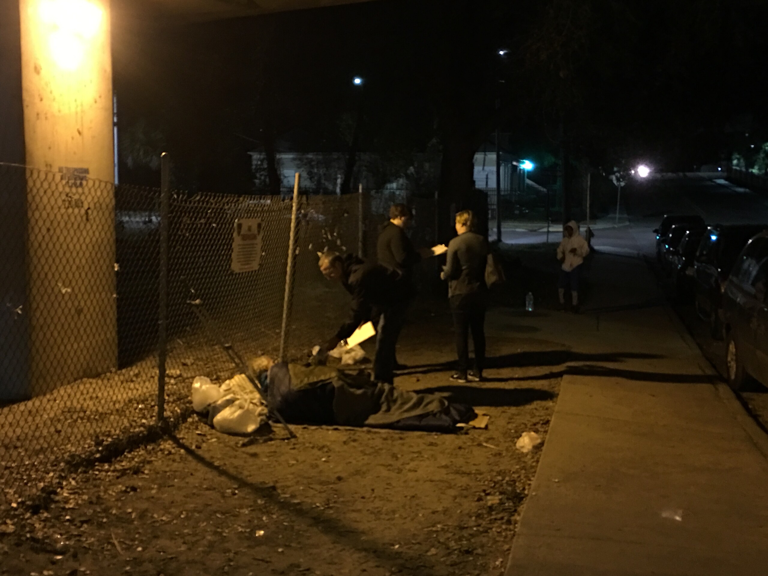 Volunteers taking a homeless count in 2018