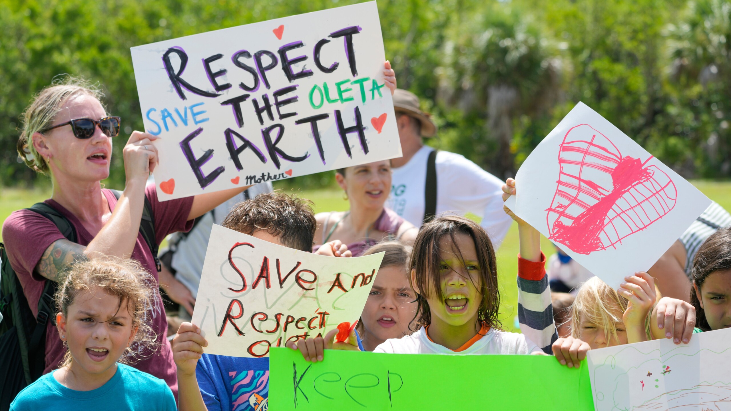 Protesters rally against parks development