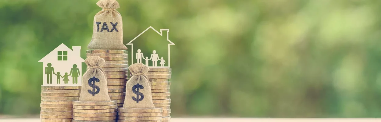 Family tax benefit / residential property tax rate or estate tax concept
