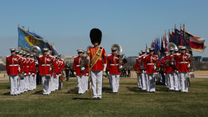 Featured image for “Parker High grad retires as drum major of president’s Marine band”