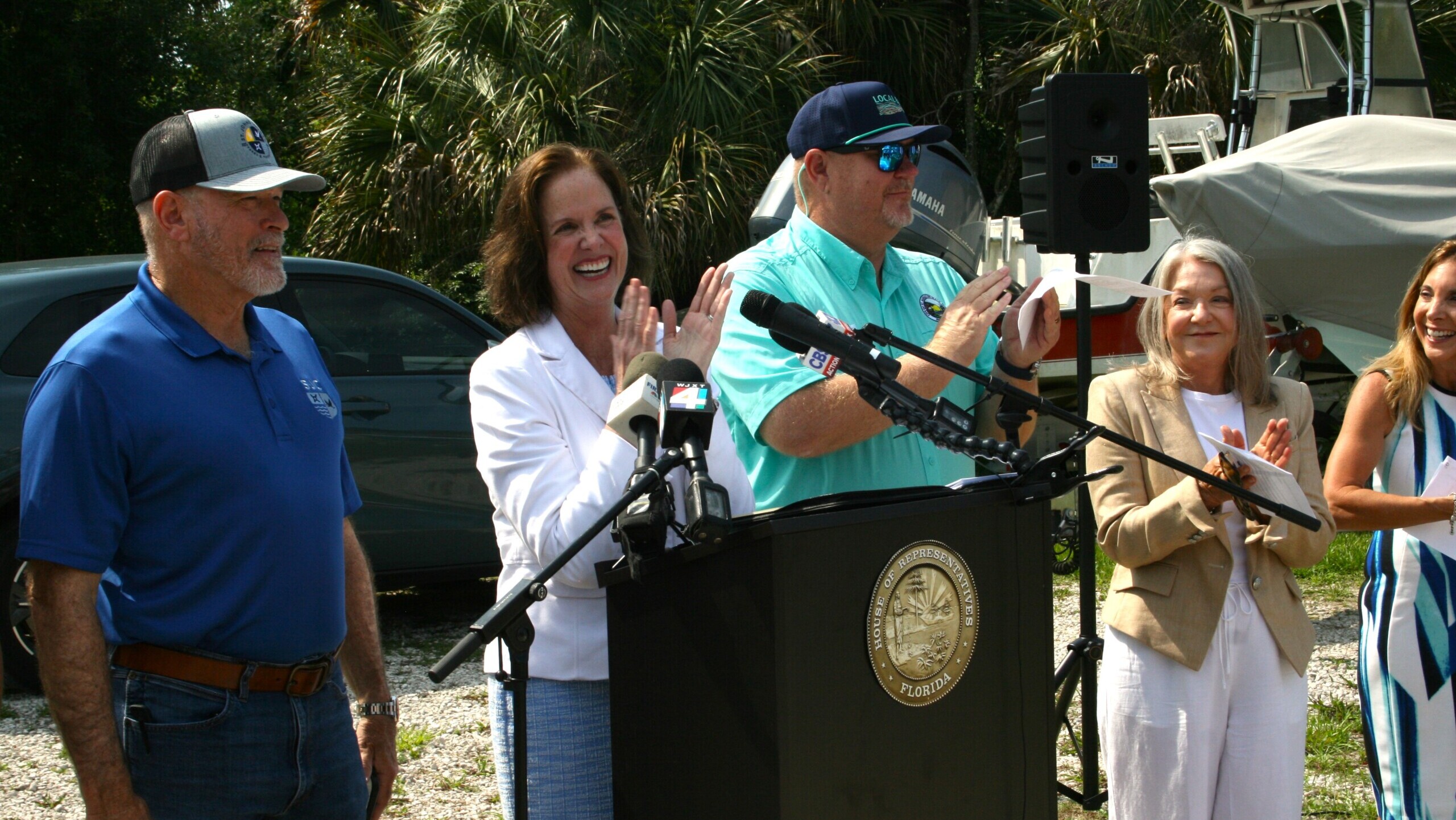 Kim Kendall at Guana land swap press conference