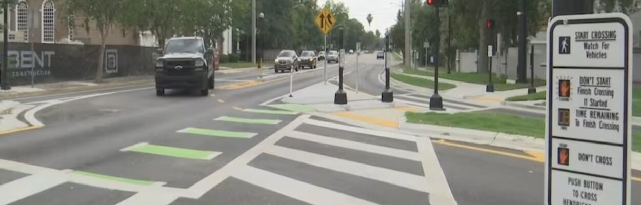 The updated intersection at San Marco Boulevard and Hendricks Avenue.