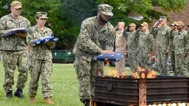 Featured image for “U.S. flag retirement box set up at Jacksonville City Hall”