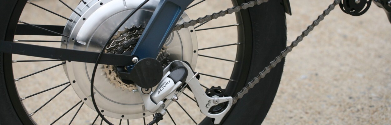 The wheel of an electric bike