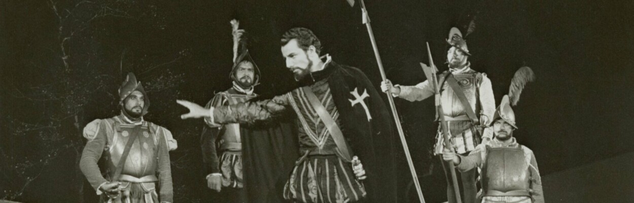 A scene from the play Cross and Swore on stage.