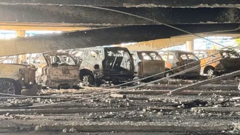 Featured image for “First cars moved off burned garage at Jacksonville airport”