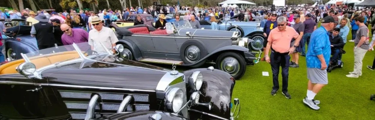 Crowds look at cars at The Amelia Concours d'Elegance last year.