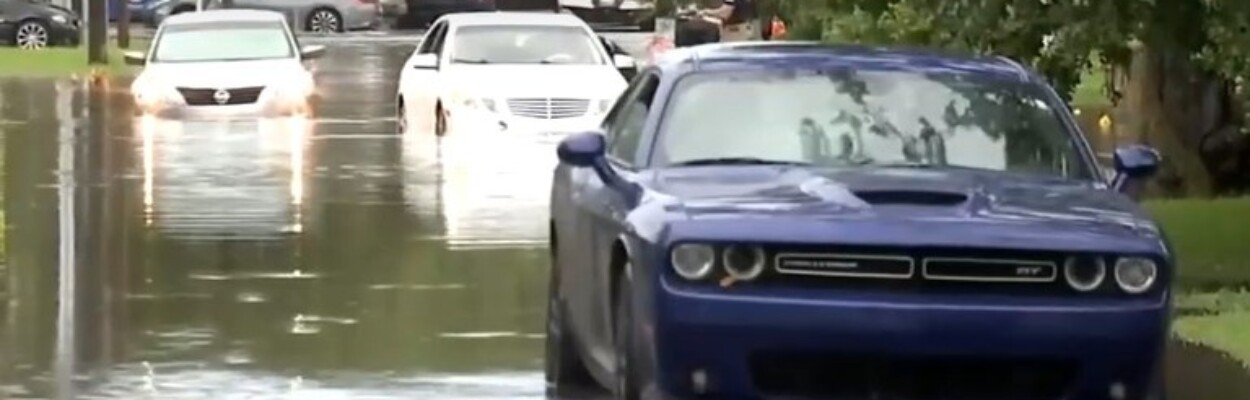Cars in floodwaters in San Marco