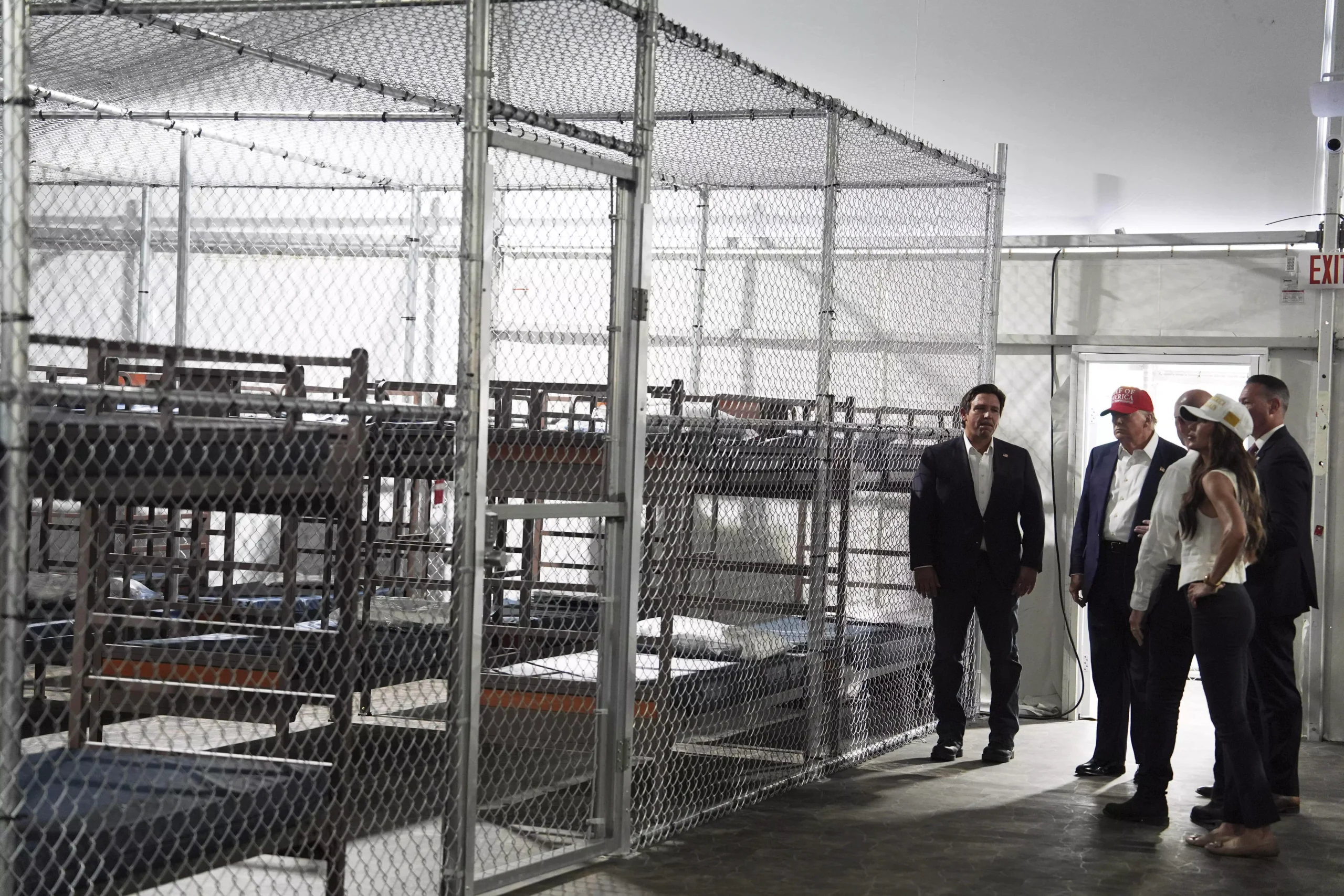 President Donald Trump, Gov. Ron DeSantis and Homeland Security Secretary Kristi Noem touring "Alligator Alcatraz."